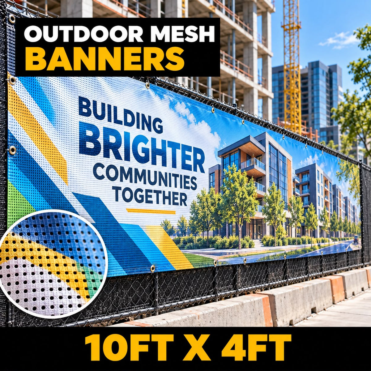 10ft x 4ft Outdoor Mesh Banner