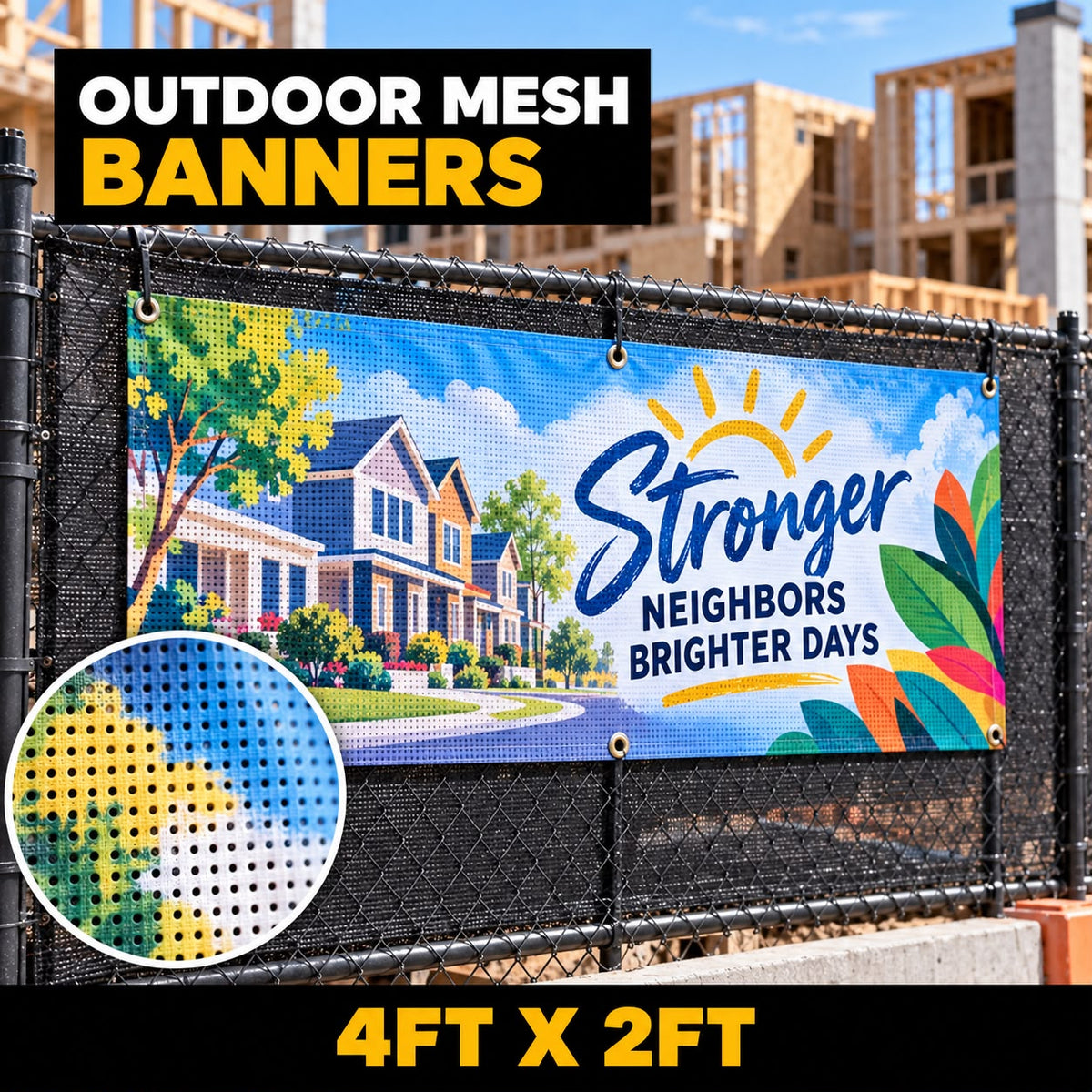 4ft x 2ft Outdoor Mesh Banner