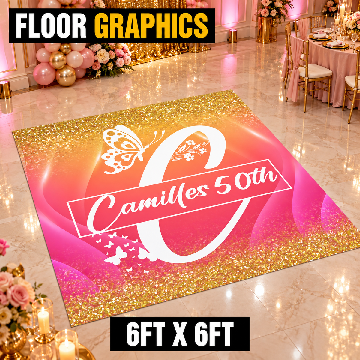 6ft x 6ft custom floor graphics
