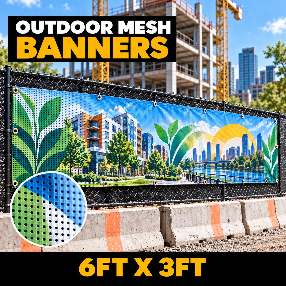 6ft x 3ft Outdoor Mesh Banner