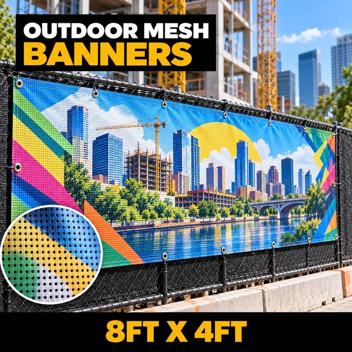 8ft x 4ft Outdoor Mesh Banner