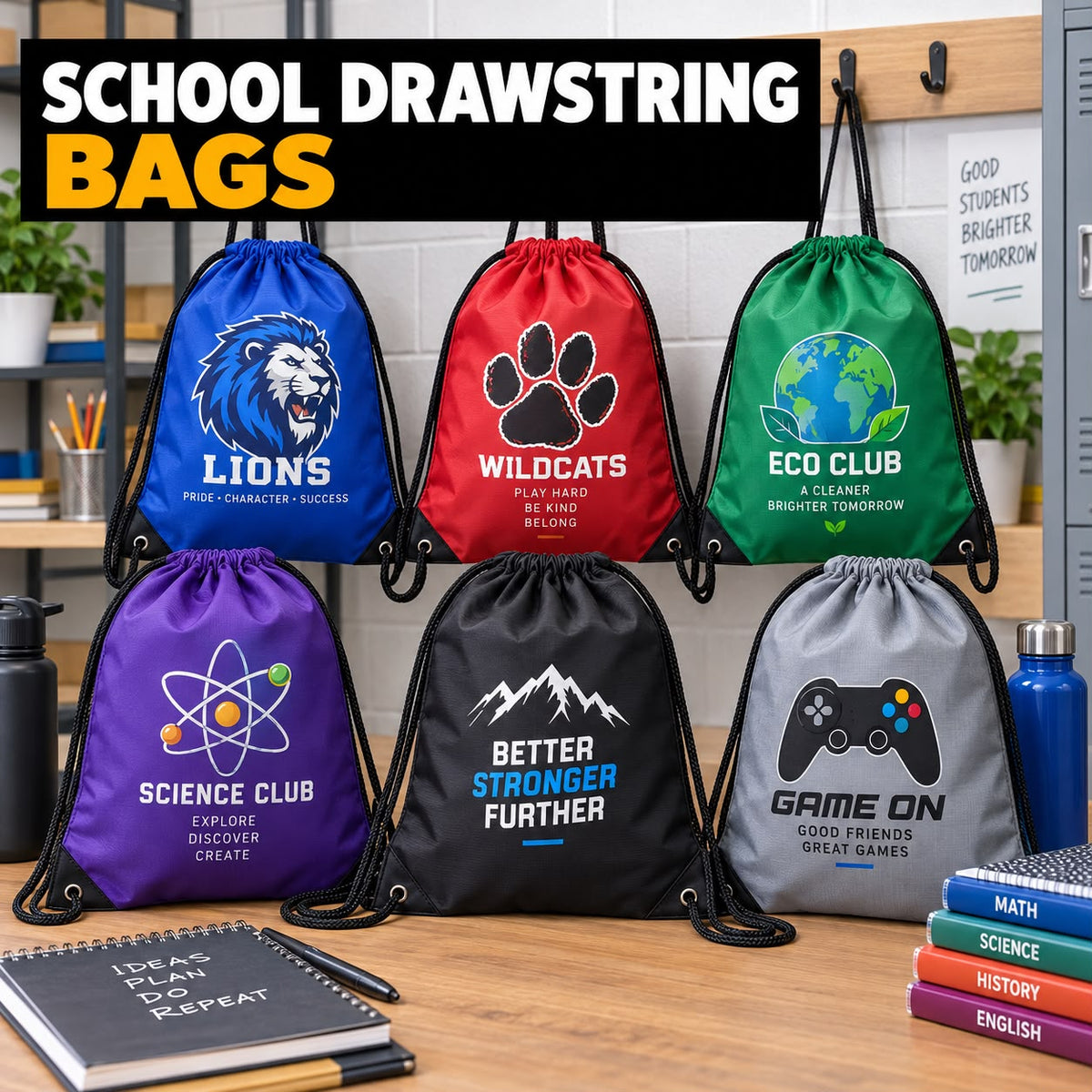 School Drawstring Bags