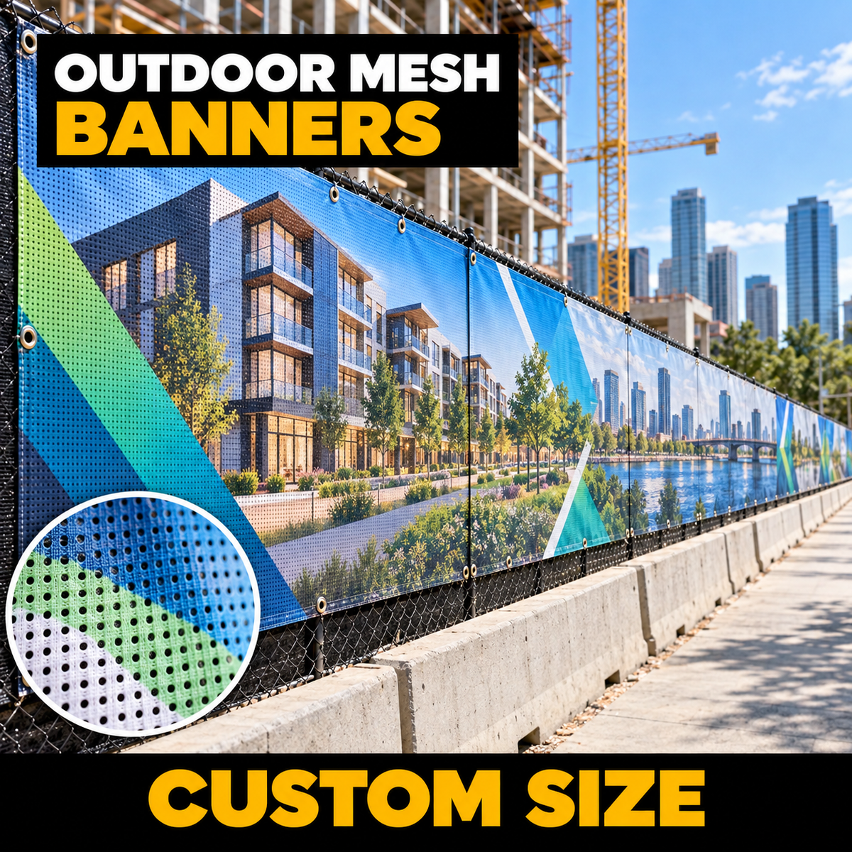 Custom size mesh banner